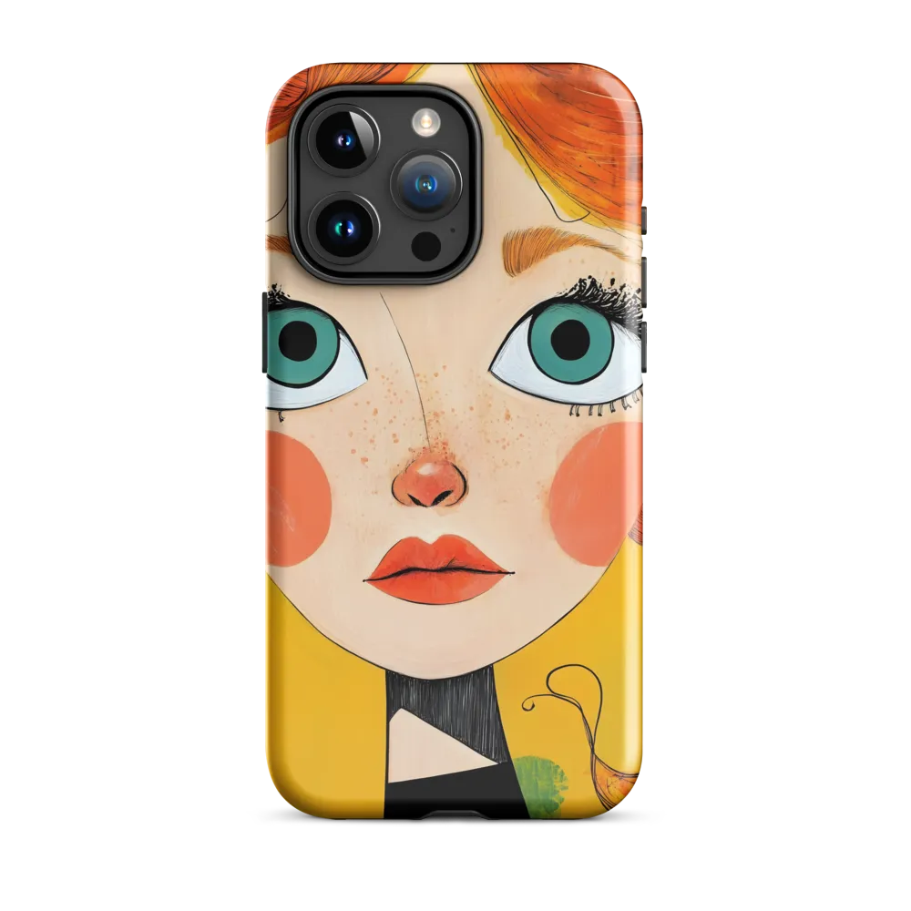 Whimsical Portrait of a Girl | Phone Case |  15 Pro Max | Tough Case | Glossy
