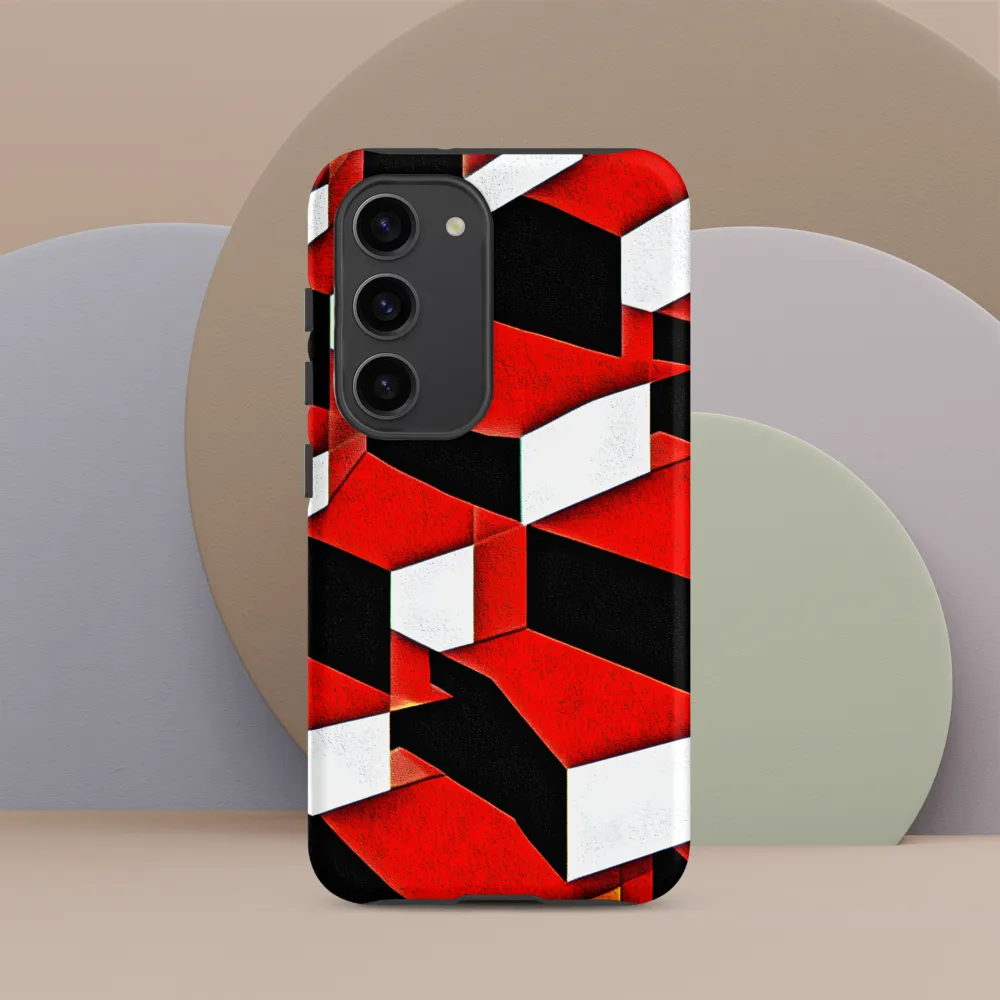 Dynamic Geometric Interplay | Phone Case |  S23 | Tough Case | Matte
