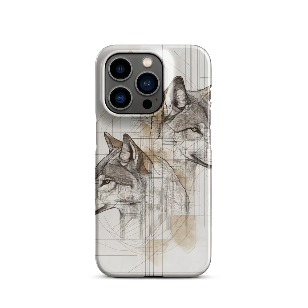 Geometric Harmony: The Essence of Wolves | Phone Case |  14 Pro | Snap Case | Glossy