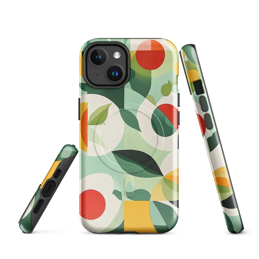 Harmony in Shapes: A Playful Abstract Design | Phone Case |  14 | MagSafe® Tough Case | Glossy