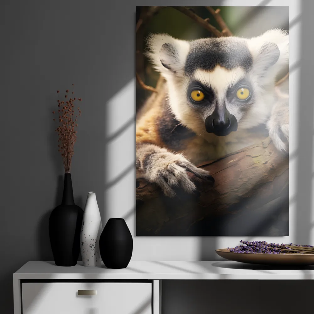 The Watchful Lemur | Metal Print | 24″×36″