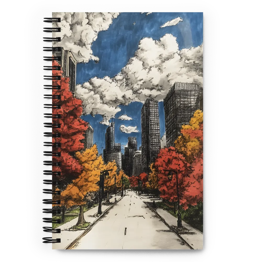 Autumn Serenity in the City | Spiral Notebook