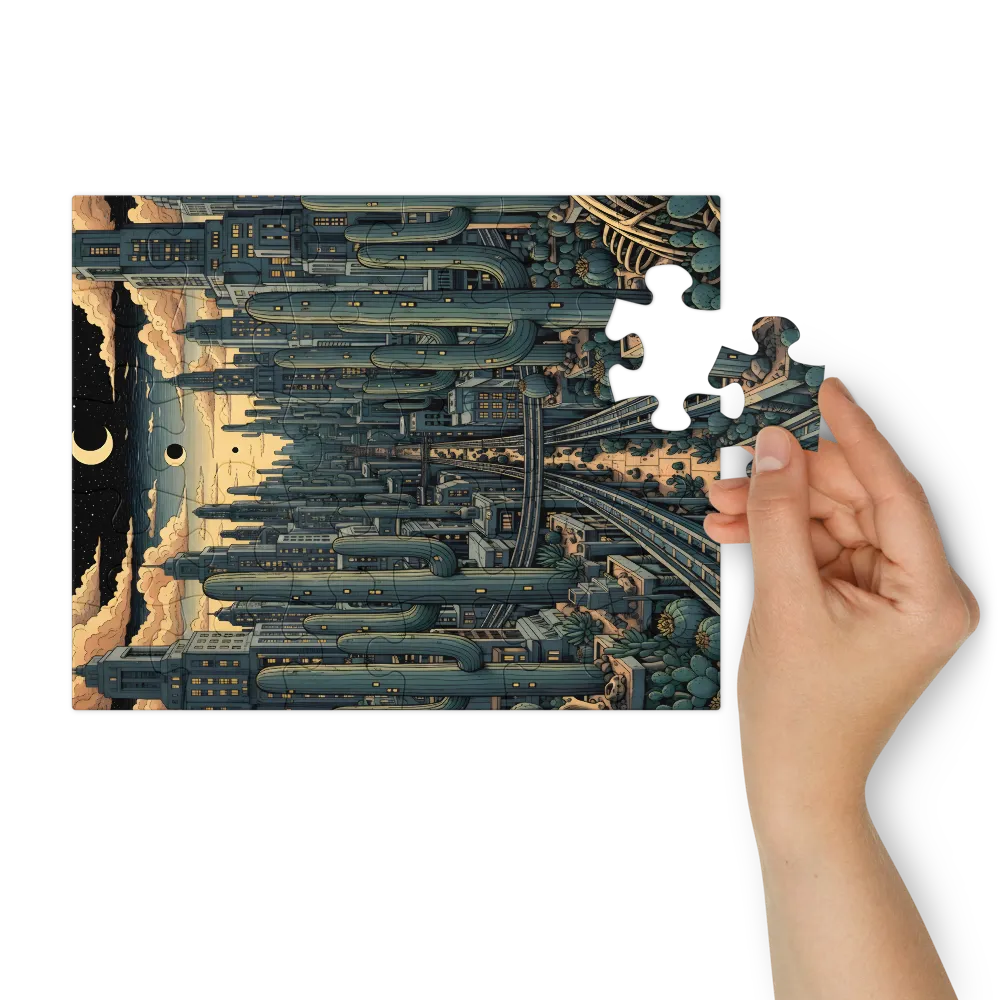 Cactus Metropolis 
 Jigsaw Puzzle in Tin Box