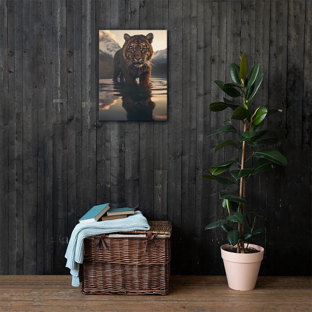 Majestic Reflection: The Tiger's Domain | Canvas | 18″×24″
