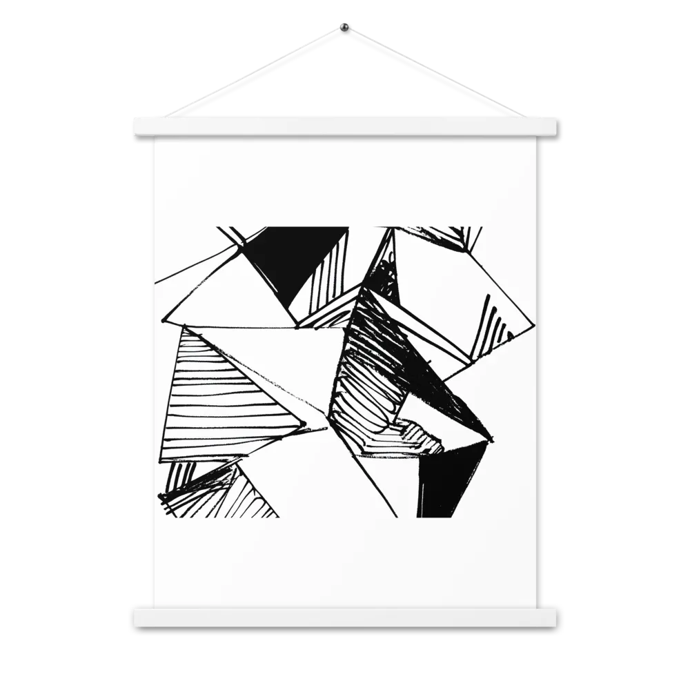 Dynamic Geometry in Ink | Poster With White Wood Hanger | 18″×24″
