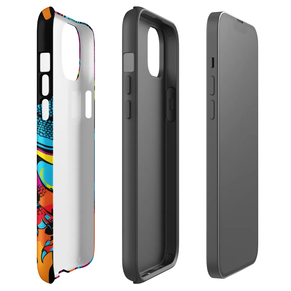 Colorful Encounters: The Playful Geckos | Phone Case |  14 Plus | Tough Case | Glossy