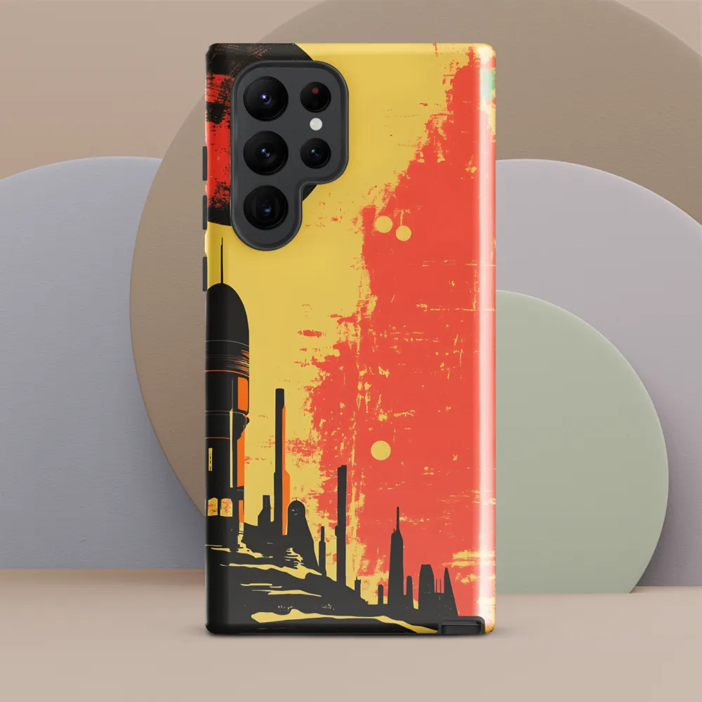 Journey to the Stars: A Retro-Futuristic Landscape | Phone Case |  S22 Ultra | Tough Case | Glossy