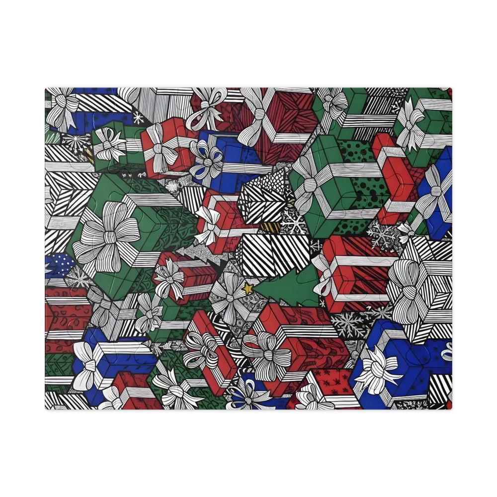 Christmas Gift Pile 
 Jigsaw Puzzle in Tin Box