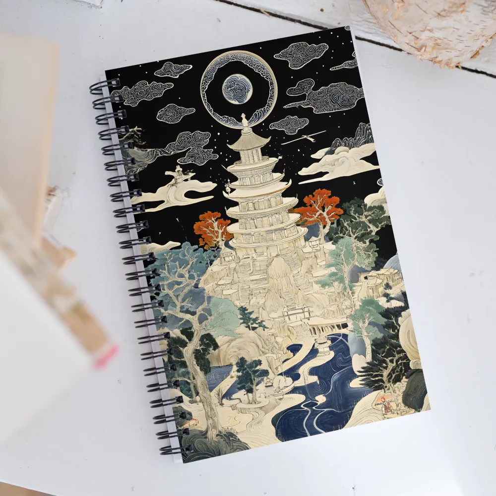 Whispers of the Pagoda | Spiral Notebook