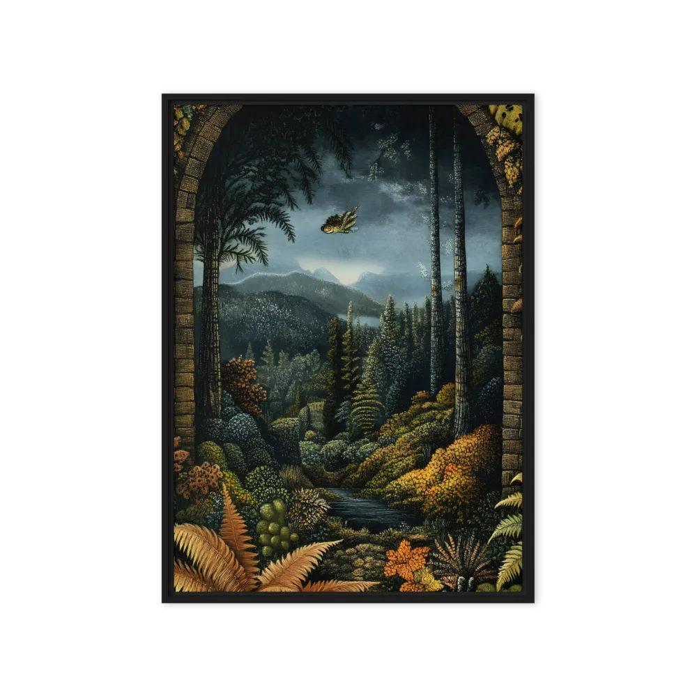 Whispers of the Enchanted Forest | Canvas with Black Frame | 20″×28″