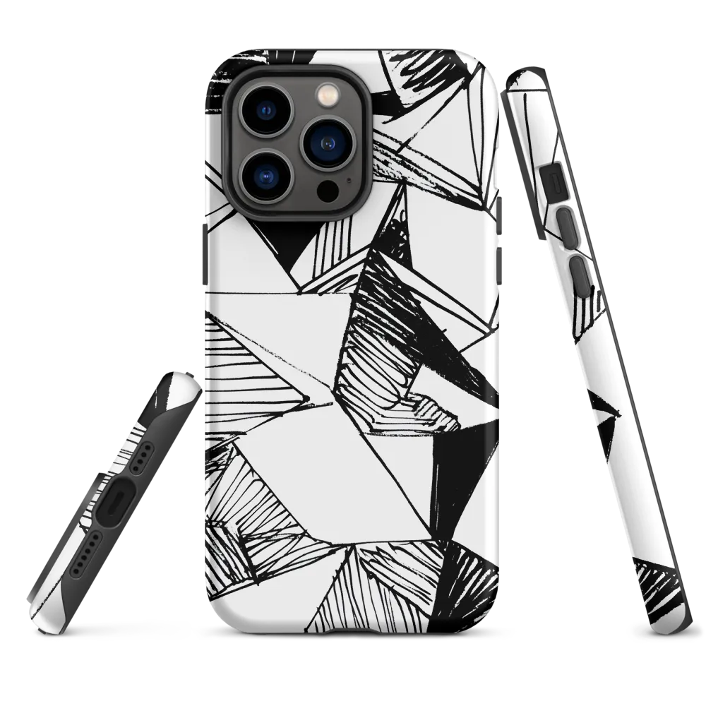 Dynamic Geometry in Ink | Phone Case |  14 Pro Max | Tough Case | Matte
