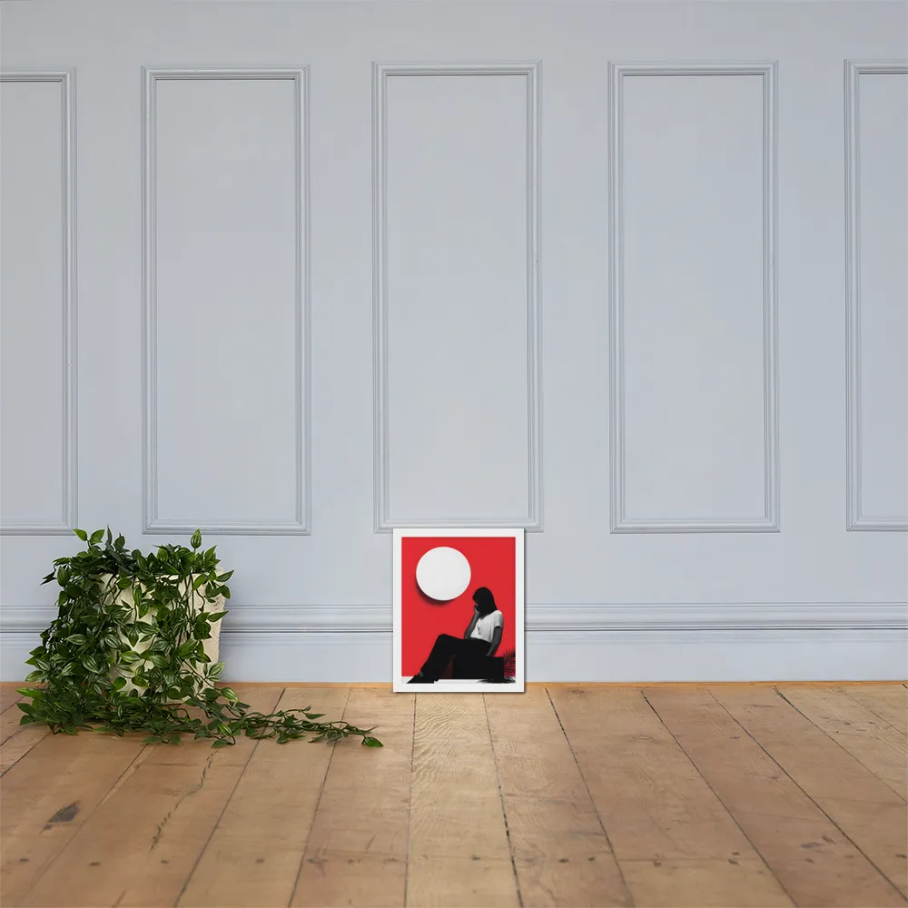 Contemplation in Red | Poster with White Frame | 11″×14″