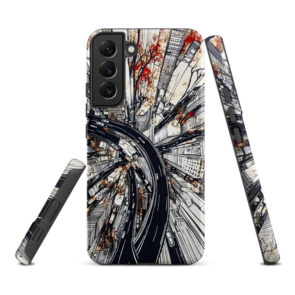 Urban Symphony: Aerial View of Life | Phone Case |  S22 Plus | Tough Case | Matte
