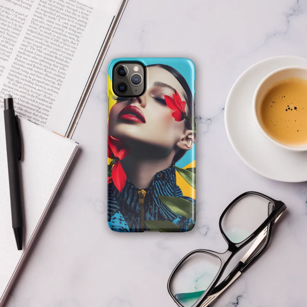 Floral Serenity: A Contemporary Portrait | Phone Case |  11 Pro Max | Snap Case | Glossy