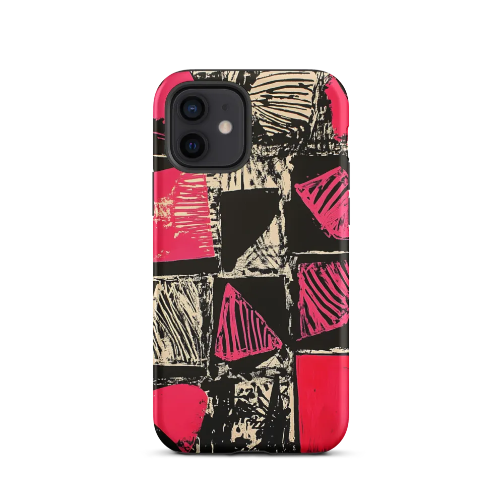 Geometric Symphony in Pink and Black