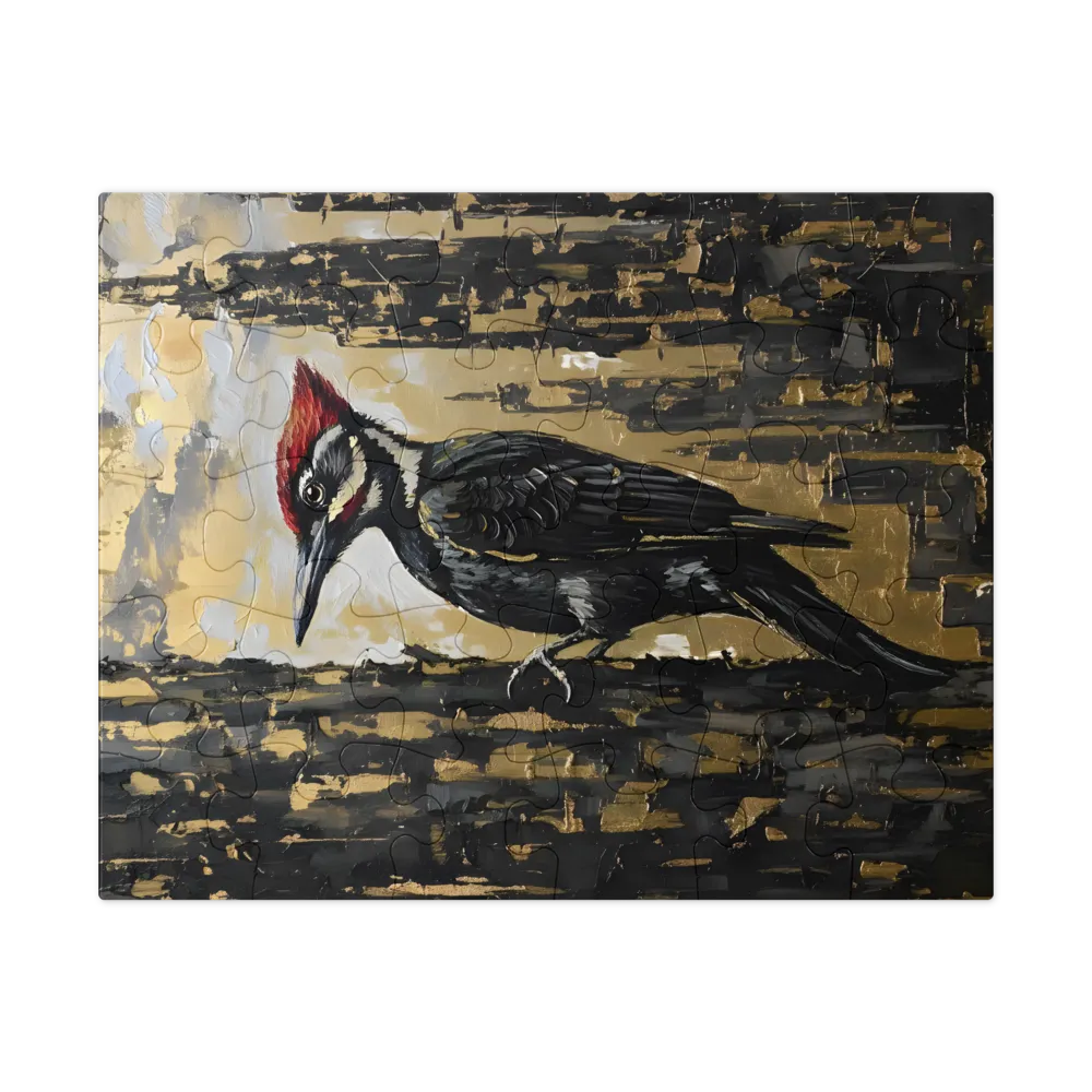 Gilded Woodpecker 
 Jigsaw Puzzle in Tin Box