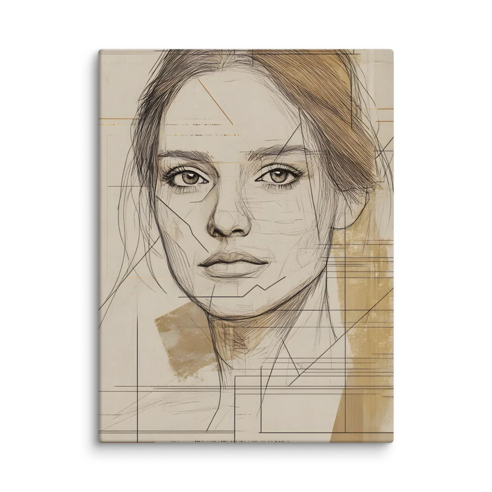 Geometric Elegance: A Modern Portrait | Canvas | 18″×24″
