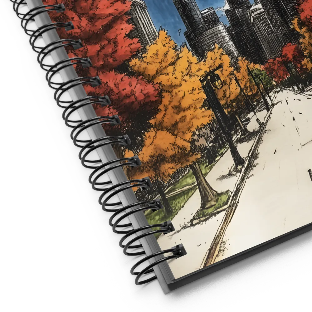 Autumn Serenity in the City | Spiral Notebook