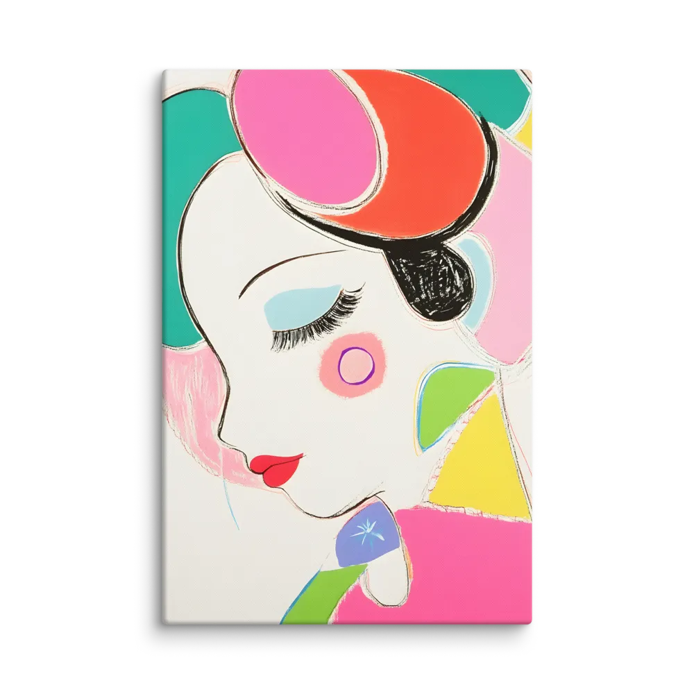 Whimsical Portrait in Colorful Abstraction | Canvas | 16″×24″