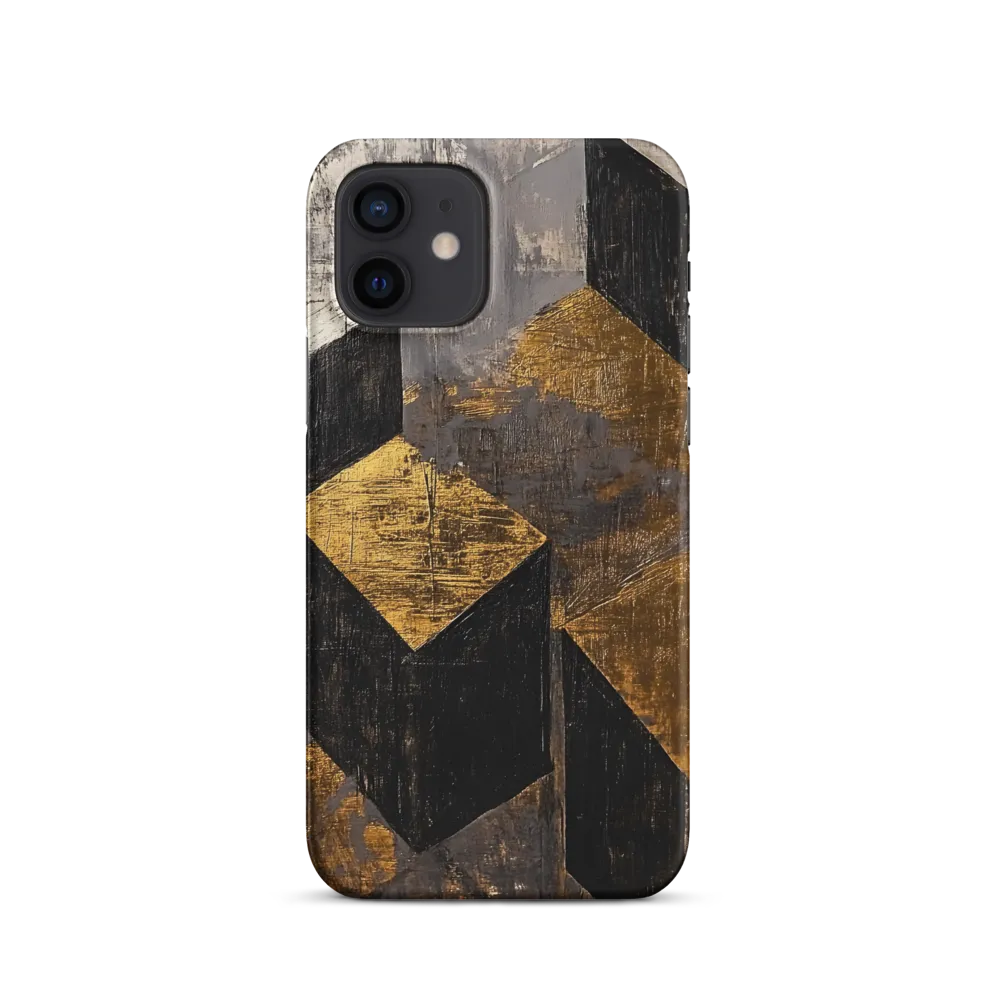 Geometric Harmony in Gold and Black | Phone Case |  12 | Snap Case | Matte