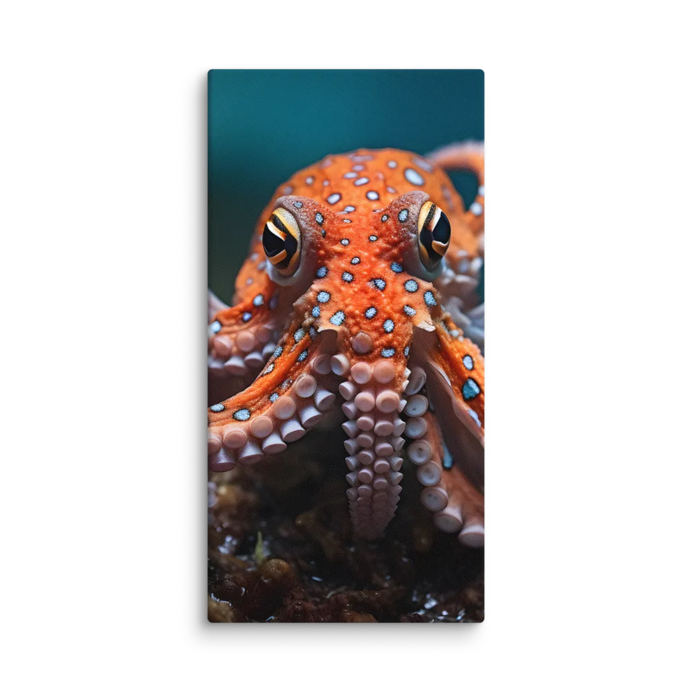 Curiosity of the Deep: The Orange Octopus | Canvas | 10″×20″