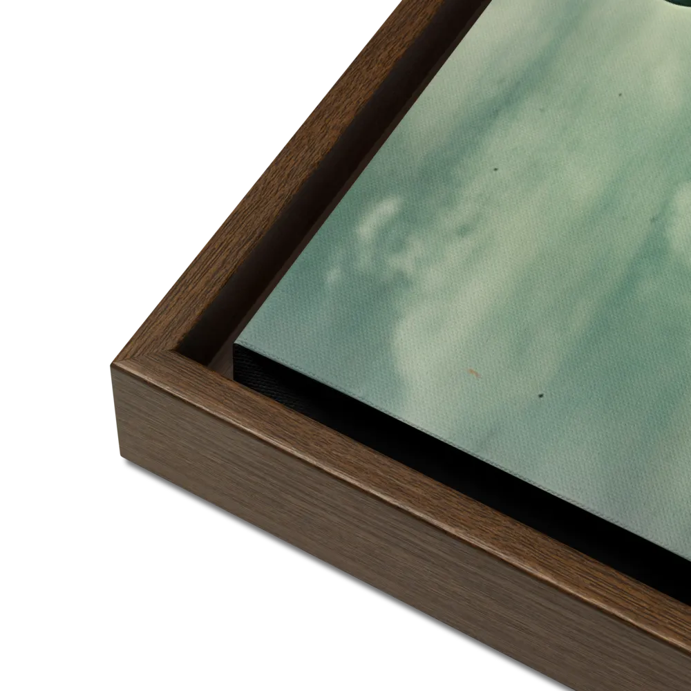Ethereal Reflections: Identity in a Fragmented World | Canvas with Brown Frame | 24″×36″