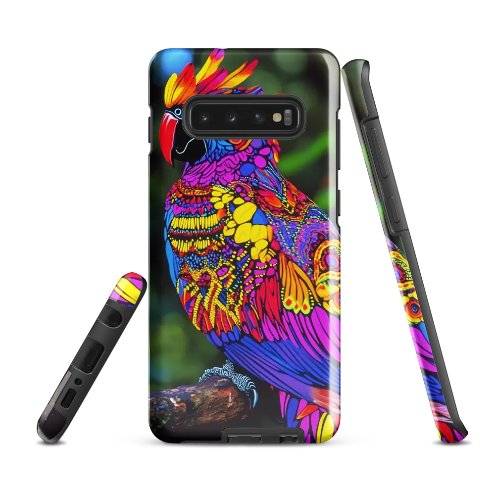 Vibrant Psychedelic Parrot | Phone Case |  S10 Plus | Tough Case | Glossy