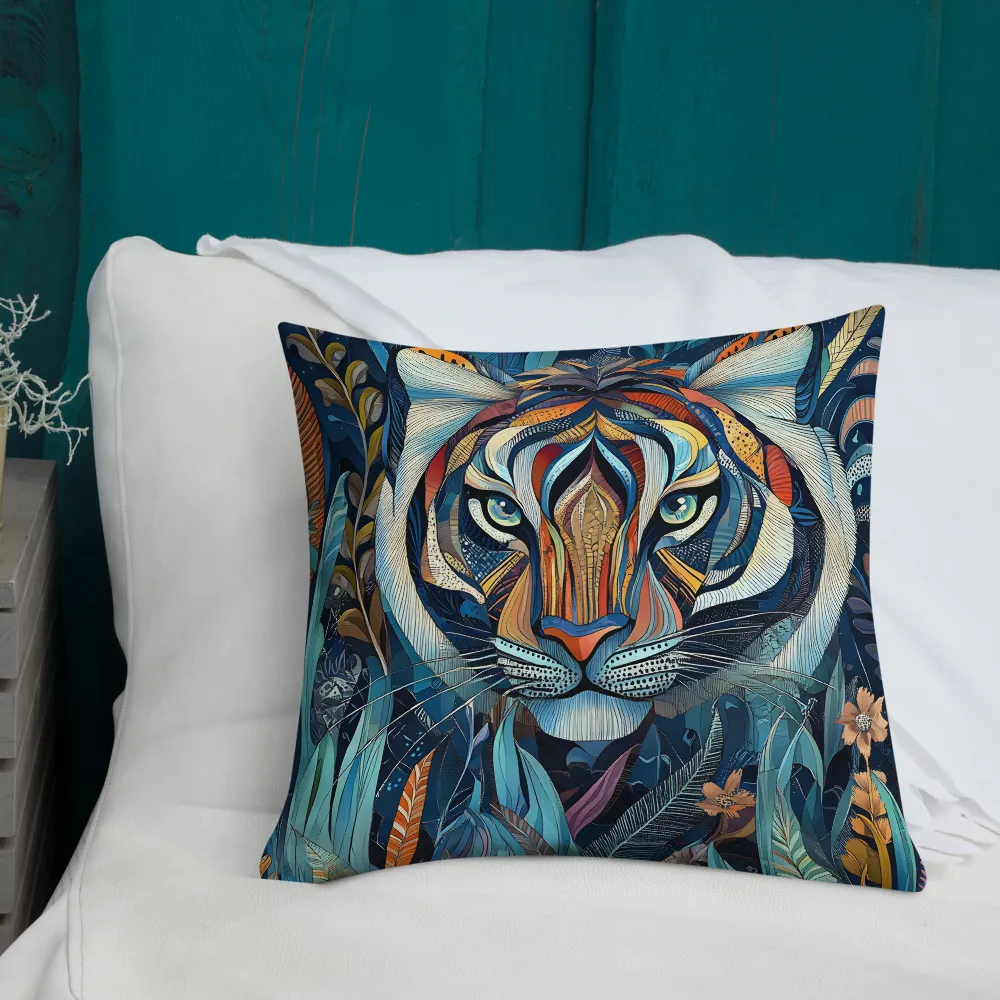 Ornamental Tiger in Teal and Orange