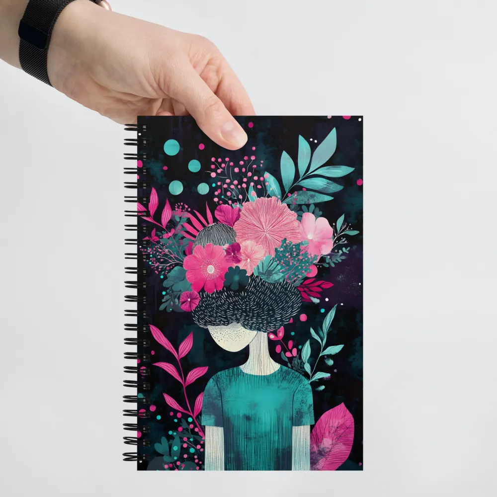 Floral Harmony: A Portrait of Serenity | Spiral Notebook