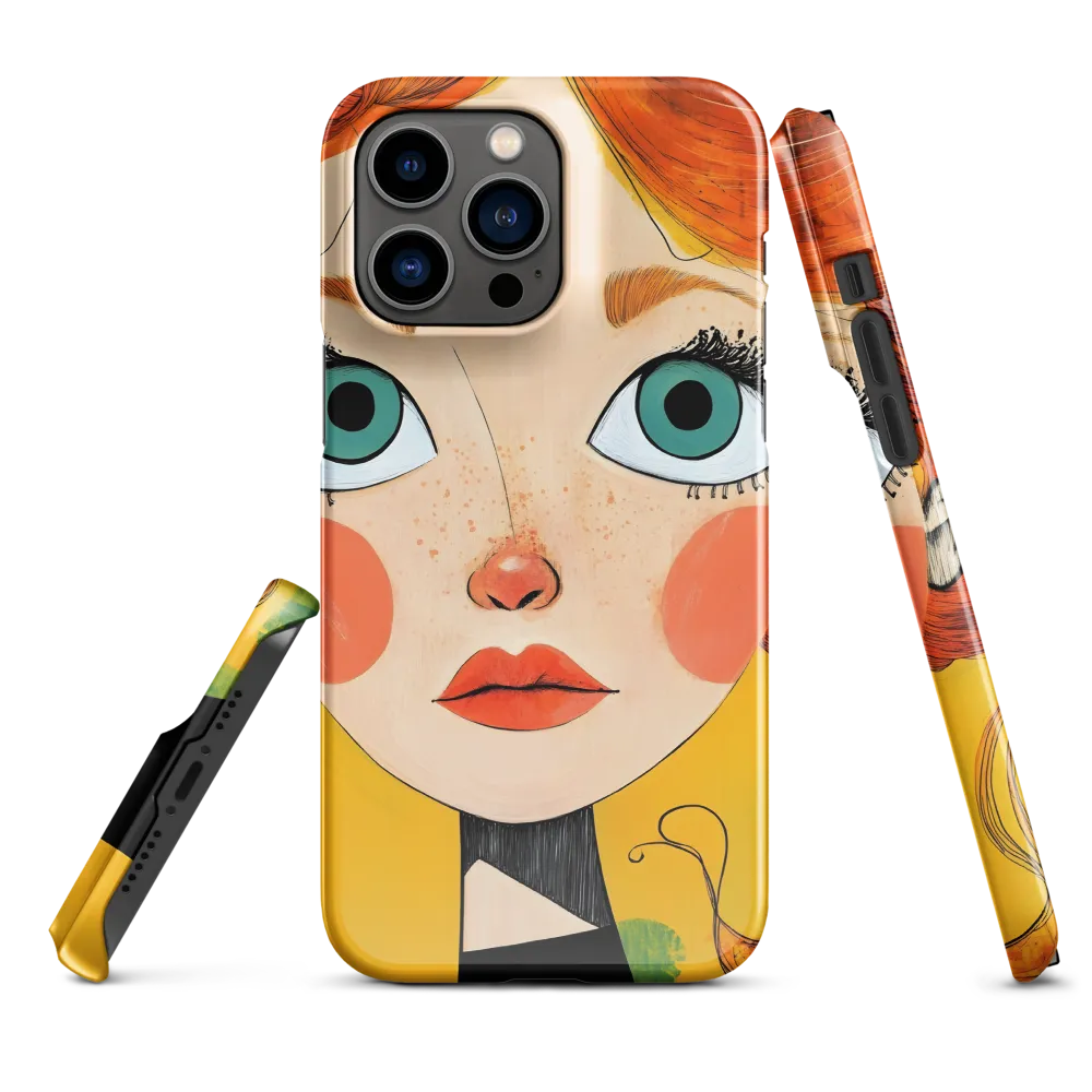 Whimsical Portrait of a Girl | Phone Case |  14 Pro Max | Snap Case | Glossy