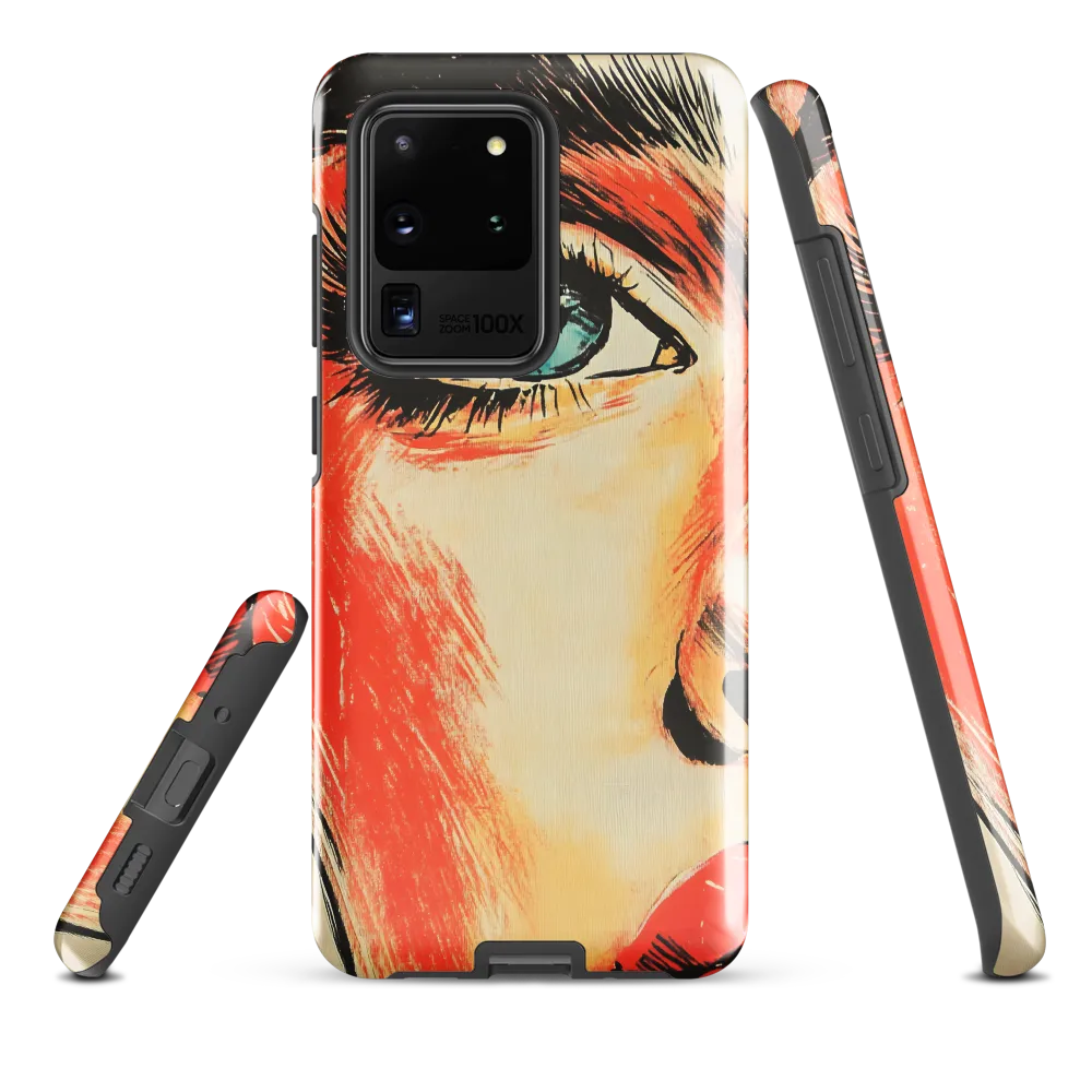 Intense Gaze: A Pop Art Portrait | Phone Case |  S20 Ultra | Tough Case | Glossy