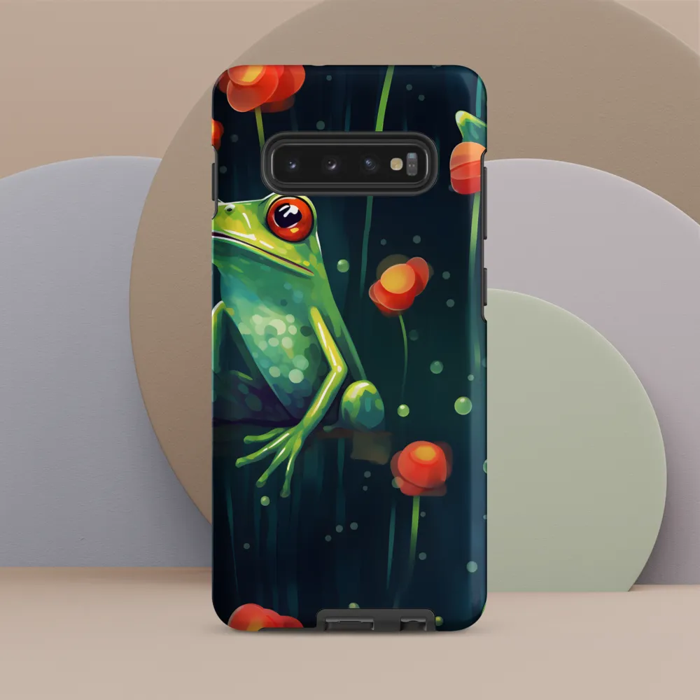 Playful Frogs in a Lush Pond