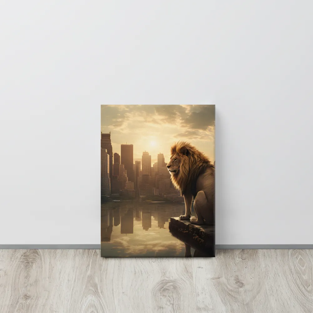 The Lion's Gaze Over the Urban Symphony