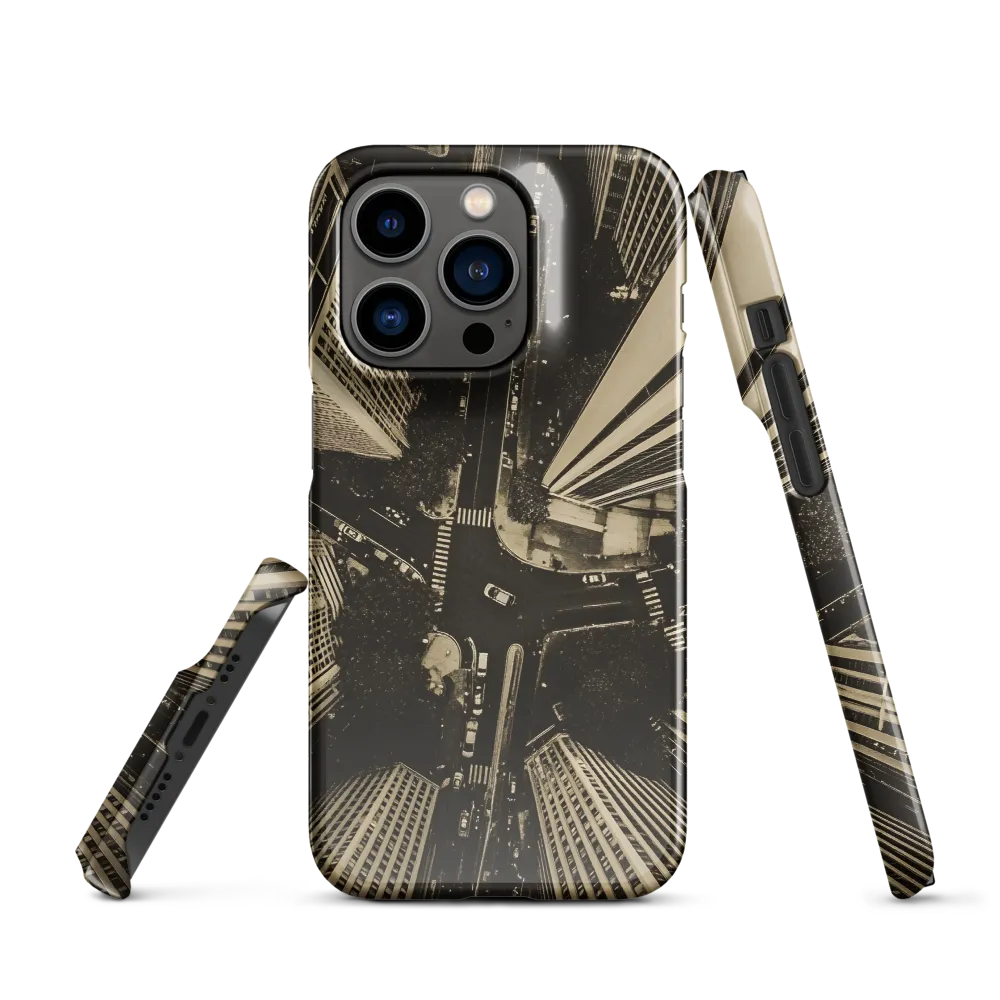 Urban Symphony: Aerial Perspective of City Life | Phone Case |  14 Pro | Snap Case | Glossy