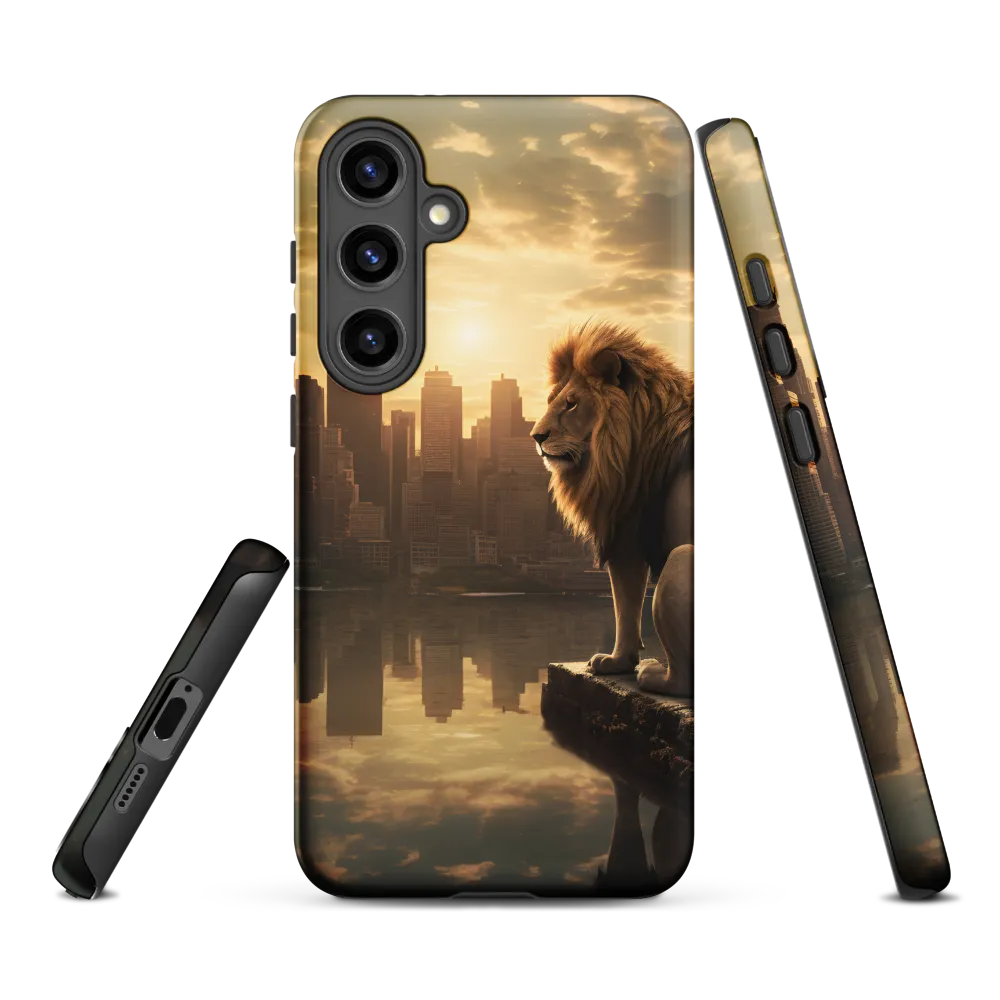 The Lion's Gaze Over the Urban Symphony
