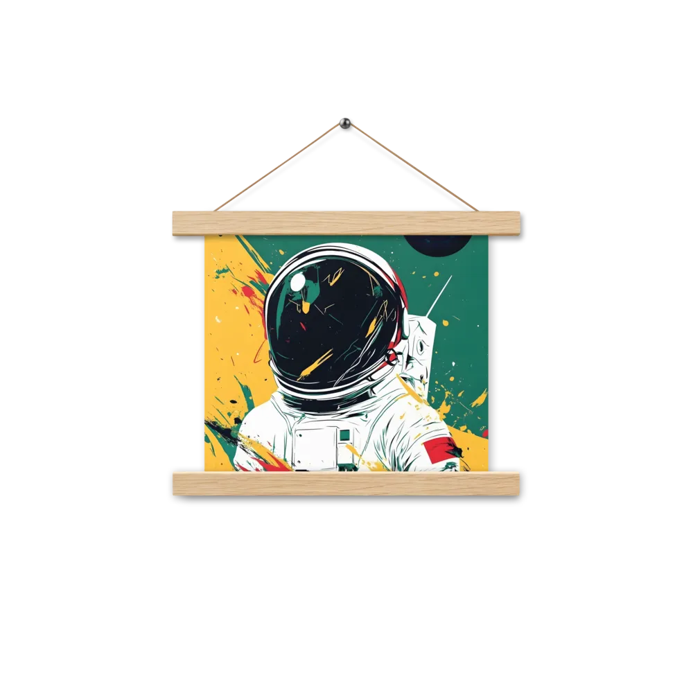 Galactic Explorer: A Modern Odyssey | Poster With Oak Wood Hanger | 10″×10″
