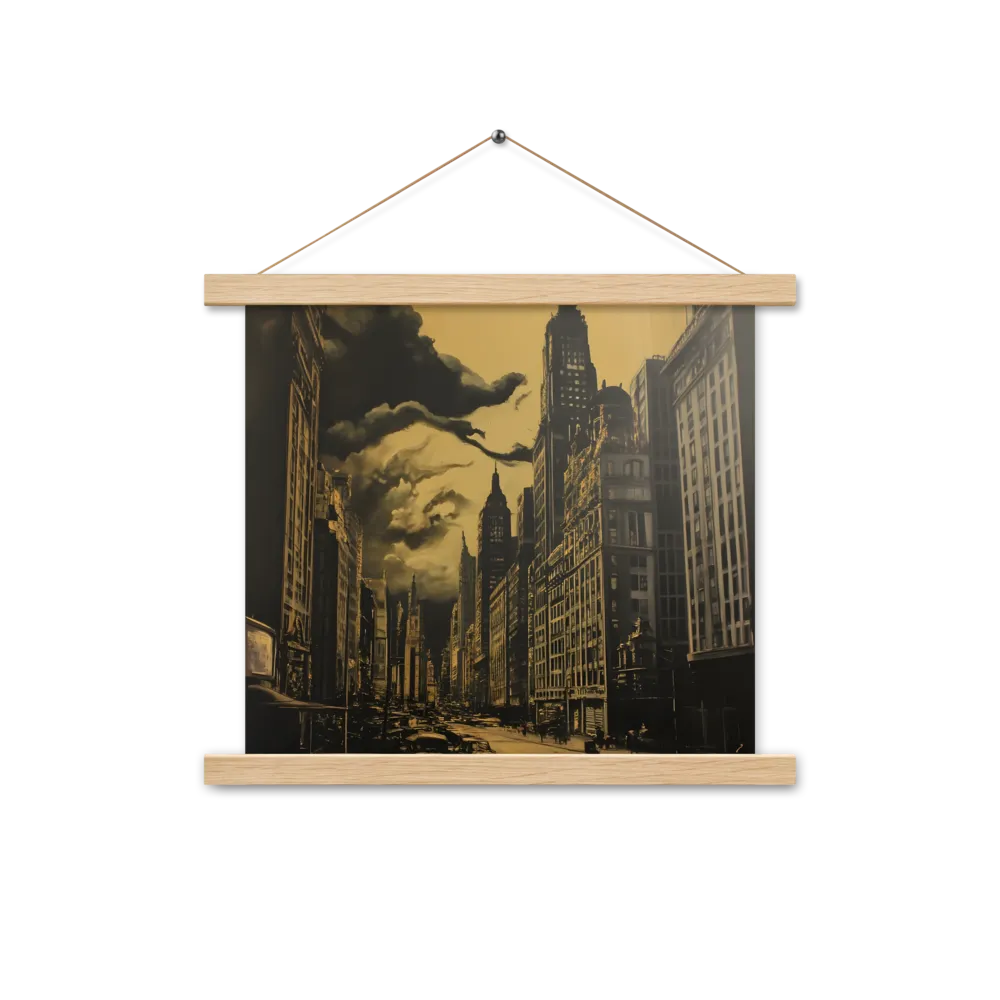 Echoes of a Forgotten Skyline | Poster With Oak Wood Hanger | 14″×14″