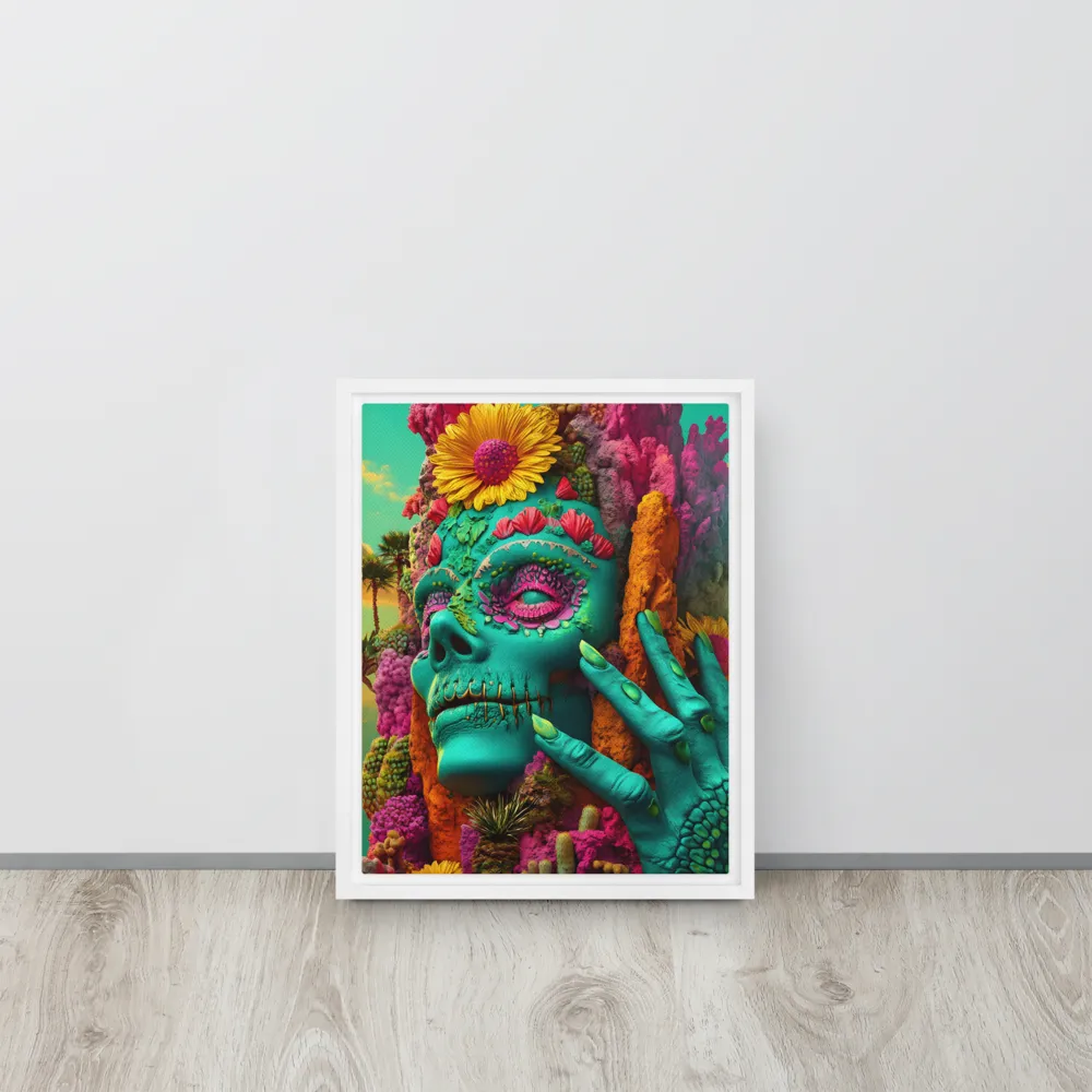 Ethereal Skull Garden | Canvas with White Frame | 11″×14″
