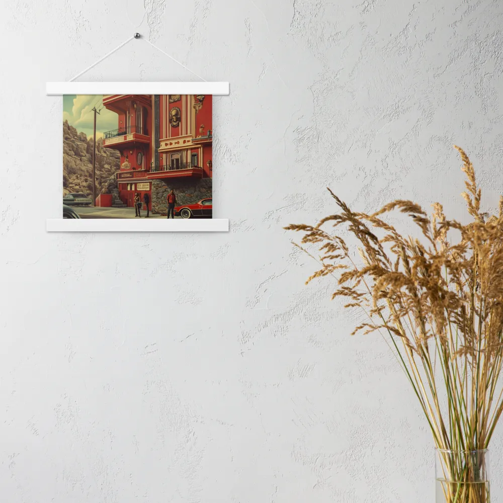 Retro Urban Dreamscape | Poster With White Wood Hanger | 10″×10″