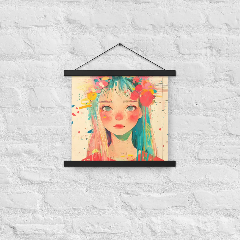 Whimsical Blossom | Poster With Black Wood Hanger | 14″×14″