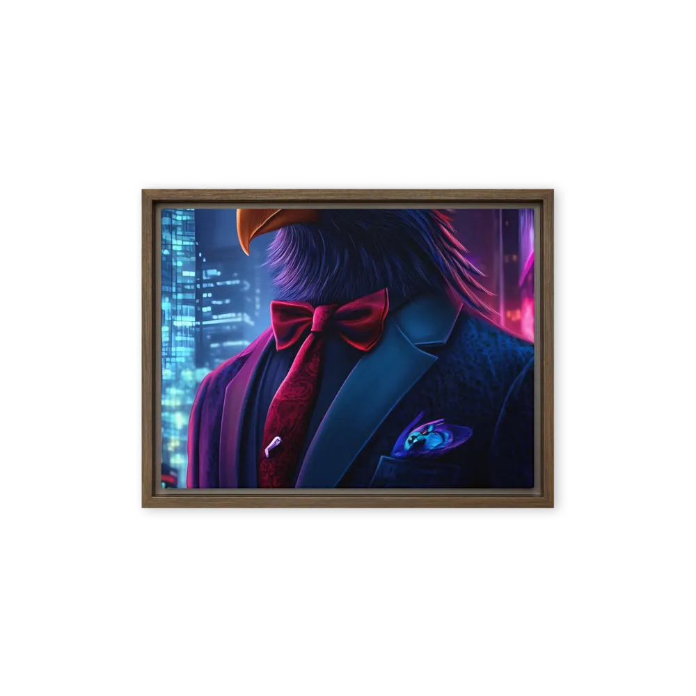 The Dapper Avian | Canvas with Brown Frame | 12″×16″