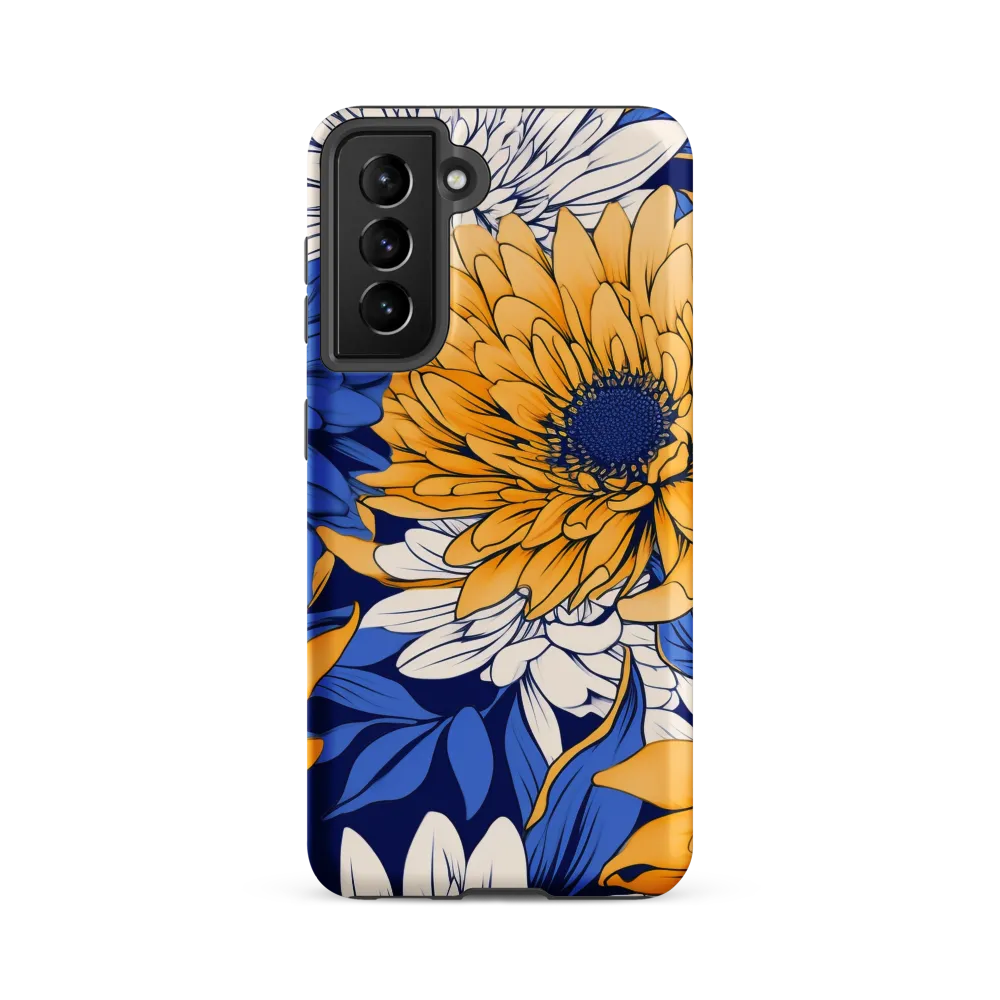 Floral Harmony in Blue and Yellow