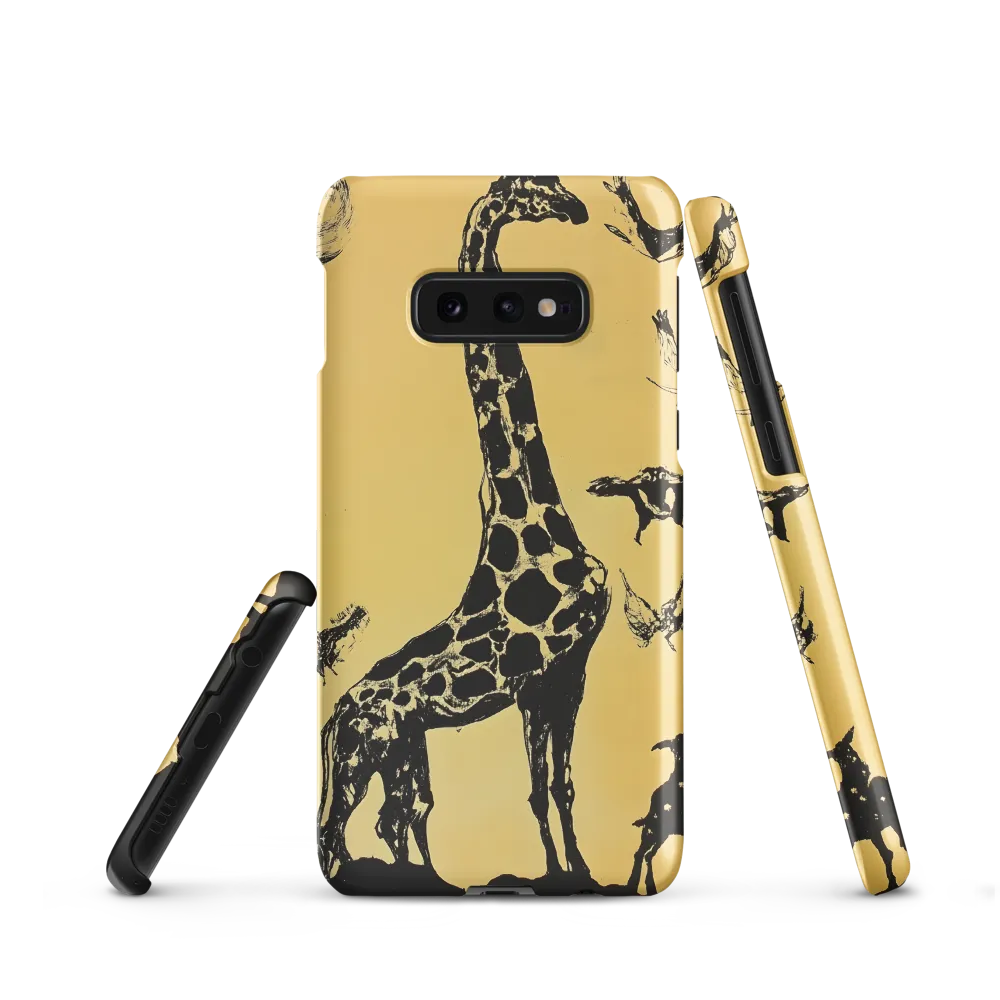 Whimsical Harmony of Giraffe and Birds