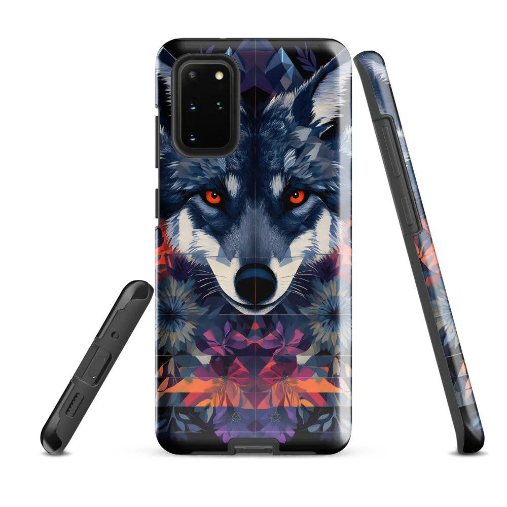 Mystical Wolf Amidst Floral Geometry