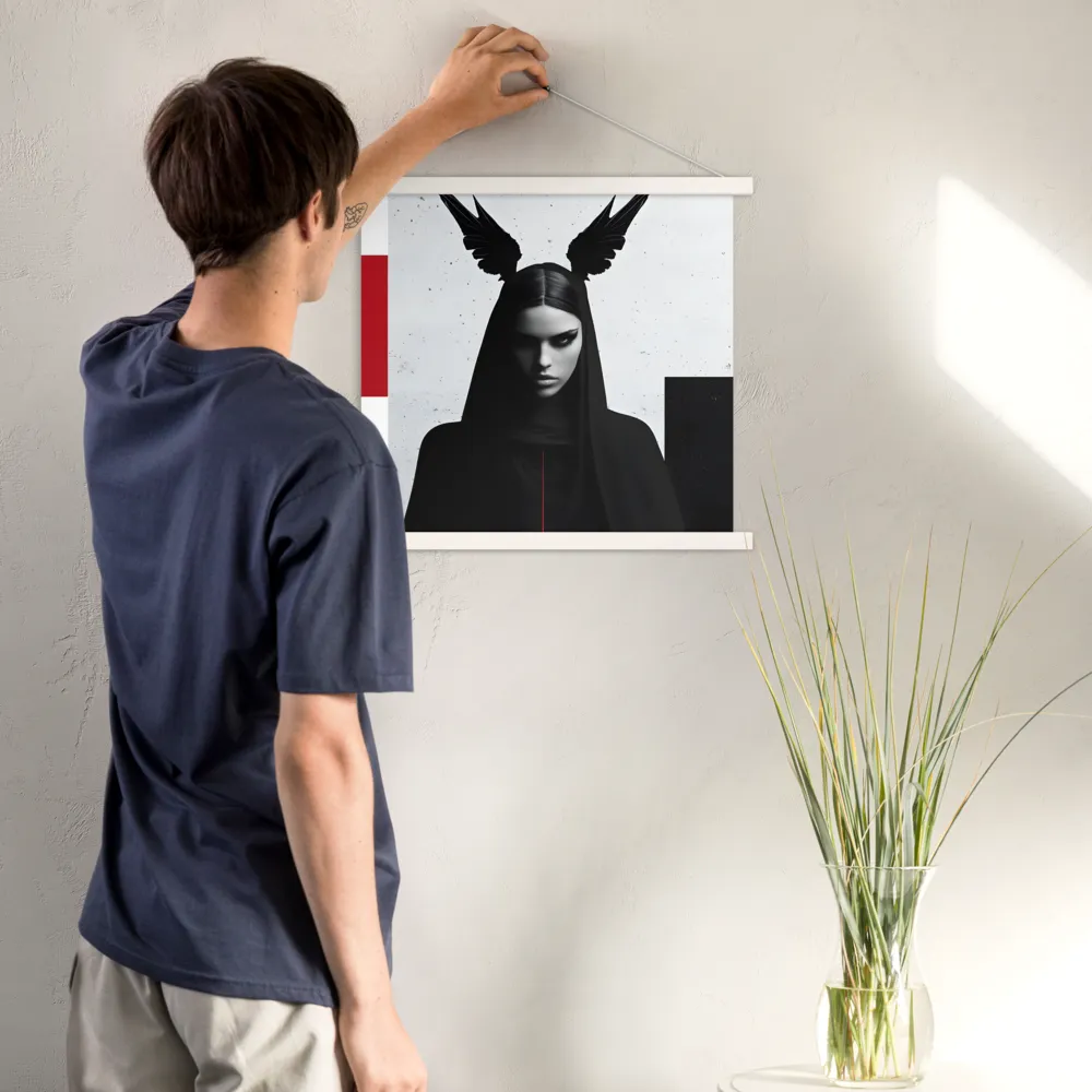 Whispers of Darkness | Poster With White Wood Hanger | 18″×18″