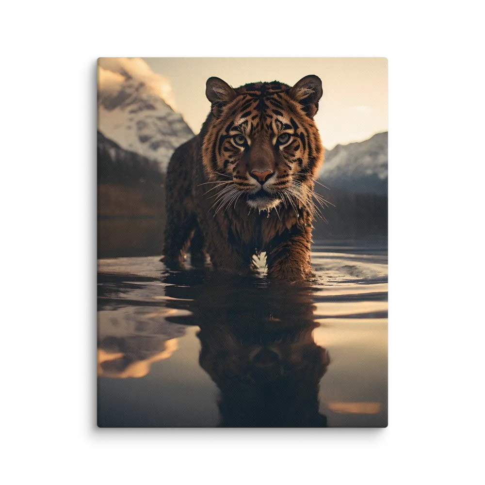 Majestic Reflection: The Tiger's Domain | Canvas | 11″×14″