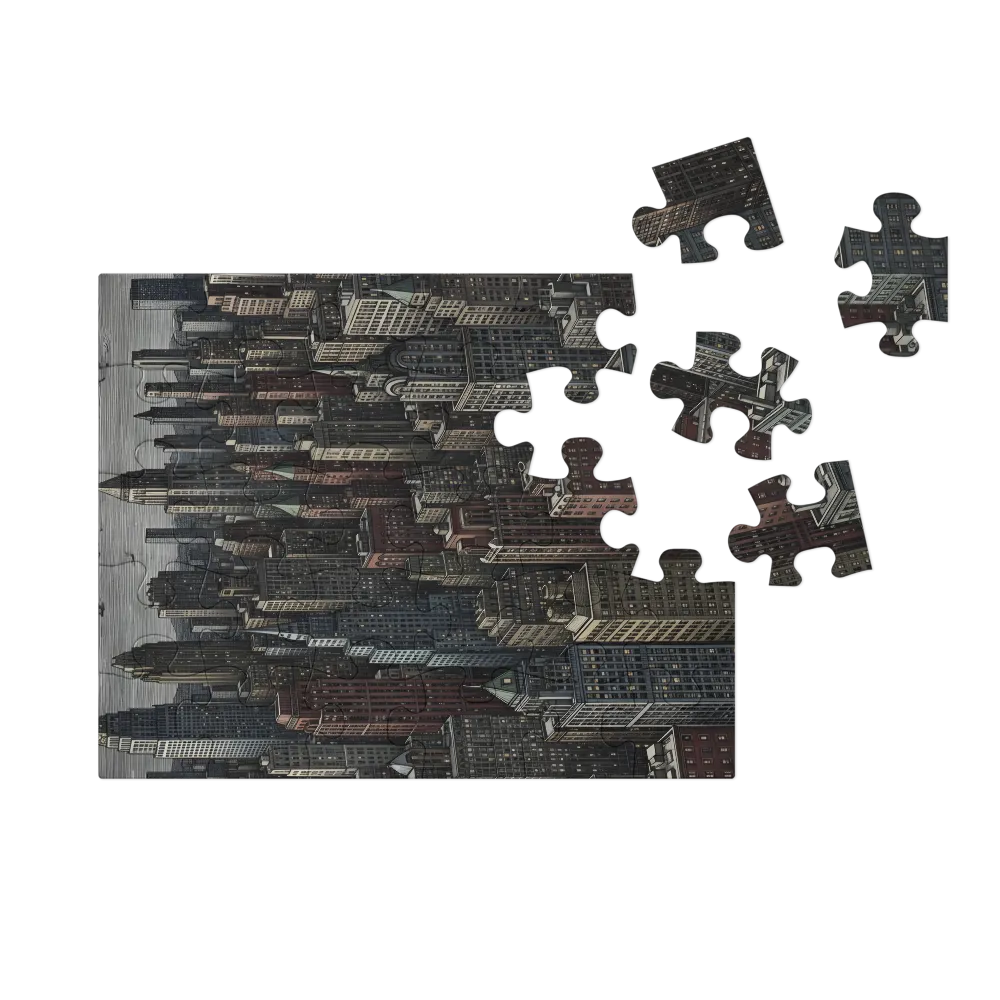 Metropolis Etching 
 Jigsaw Puzzle in Tin Box