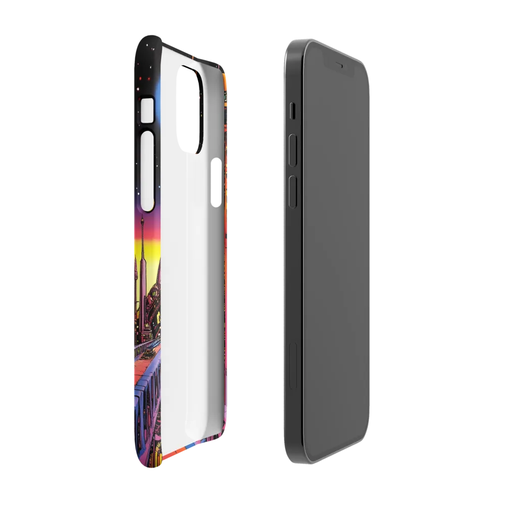 Futuristic Cosmos: A Journey Through Neon Cities | Phone Case |  12 Pro | Snap Case | Matte