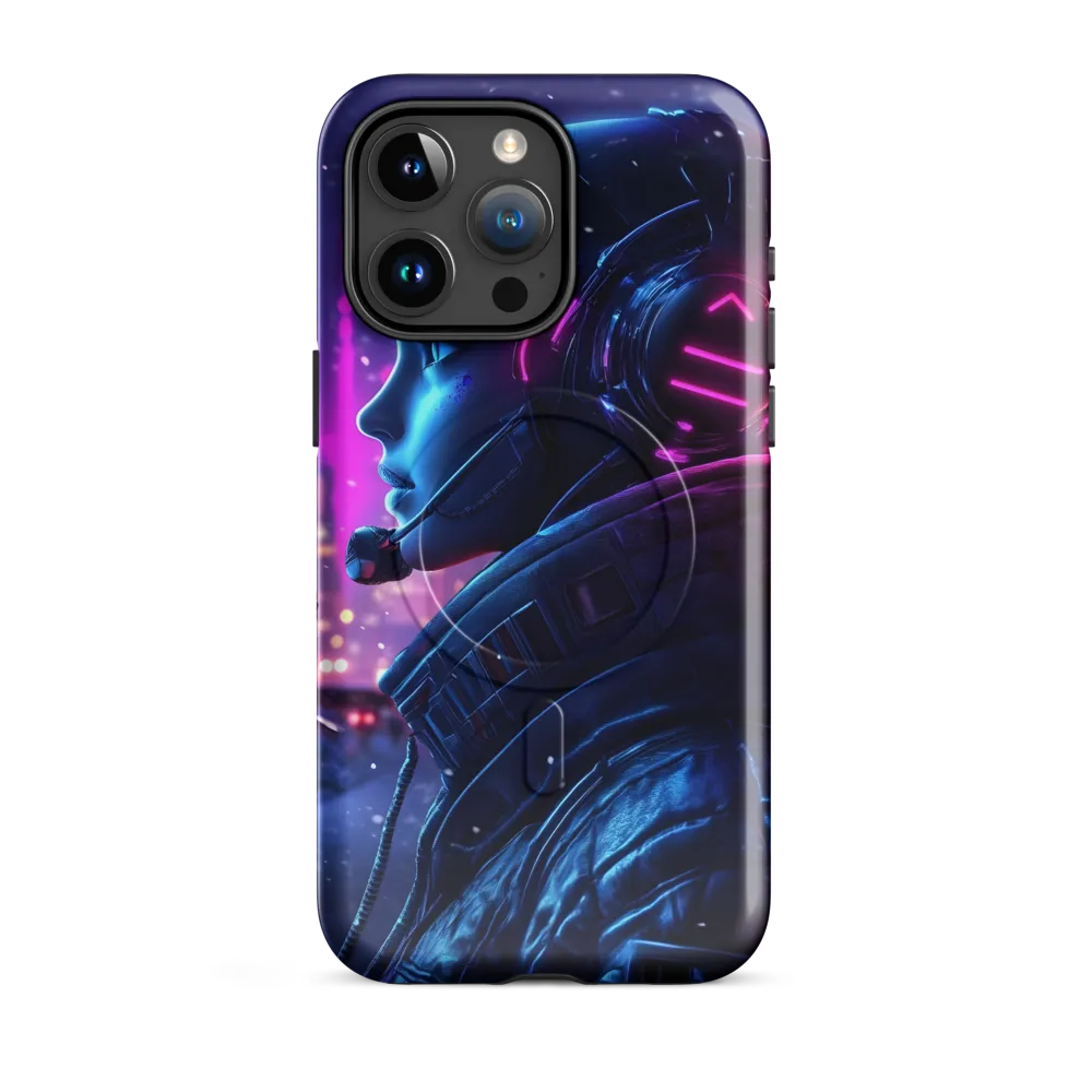 Dystopian Elegance: Cyberpunk Figure in Neon