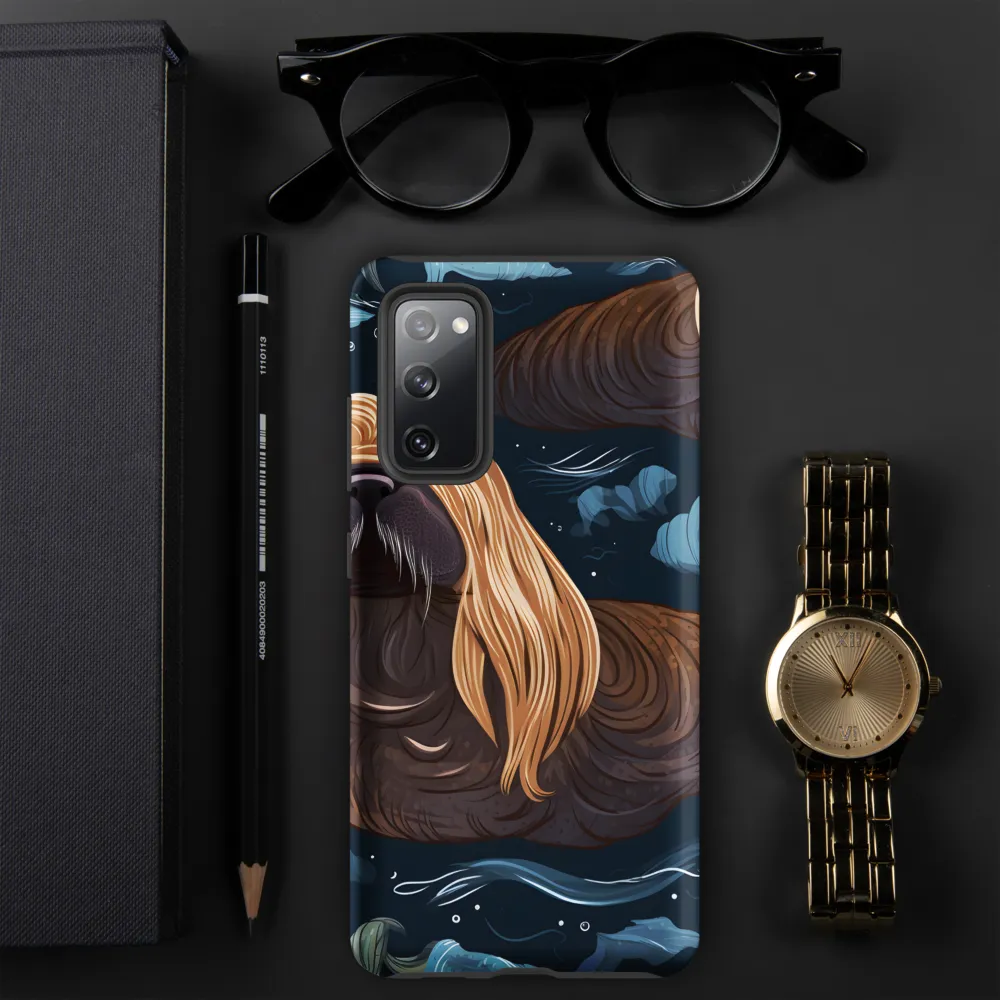 Whimsical Walruses in Deep Blue